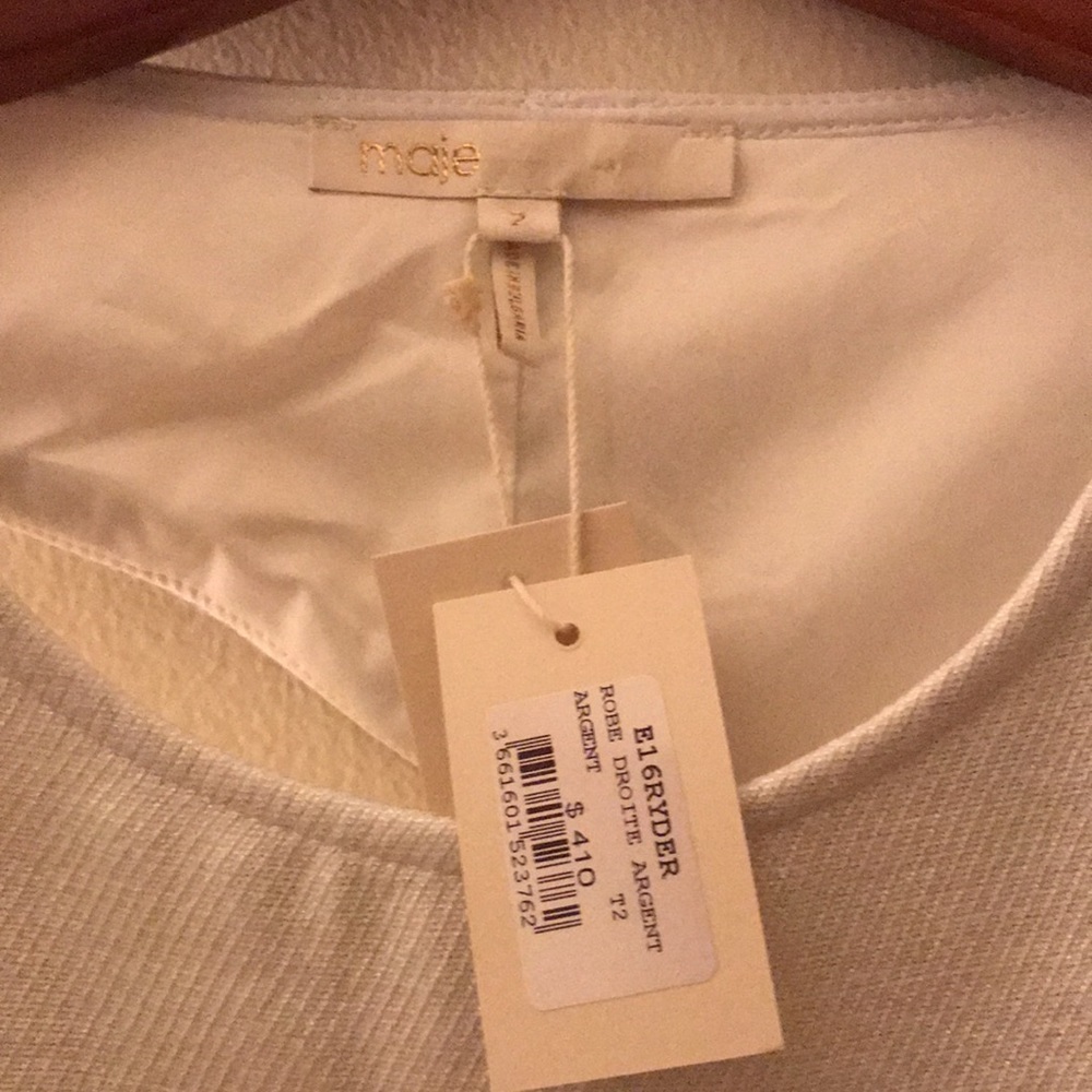 NWT Maje Ryder Shift Dress in Argent - Picture 5 of 8